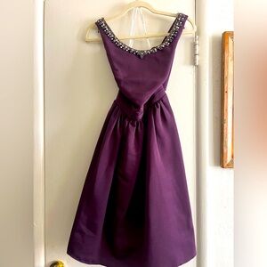 Purple jeweled Dress with cut out back